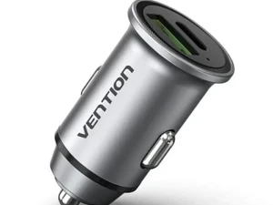 Punjač za auto USB-A USB-C 20W VENTION sivi 044109