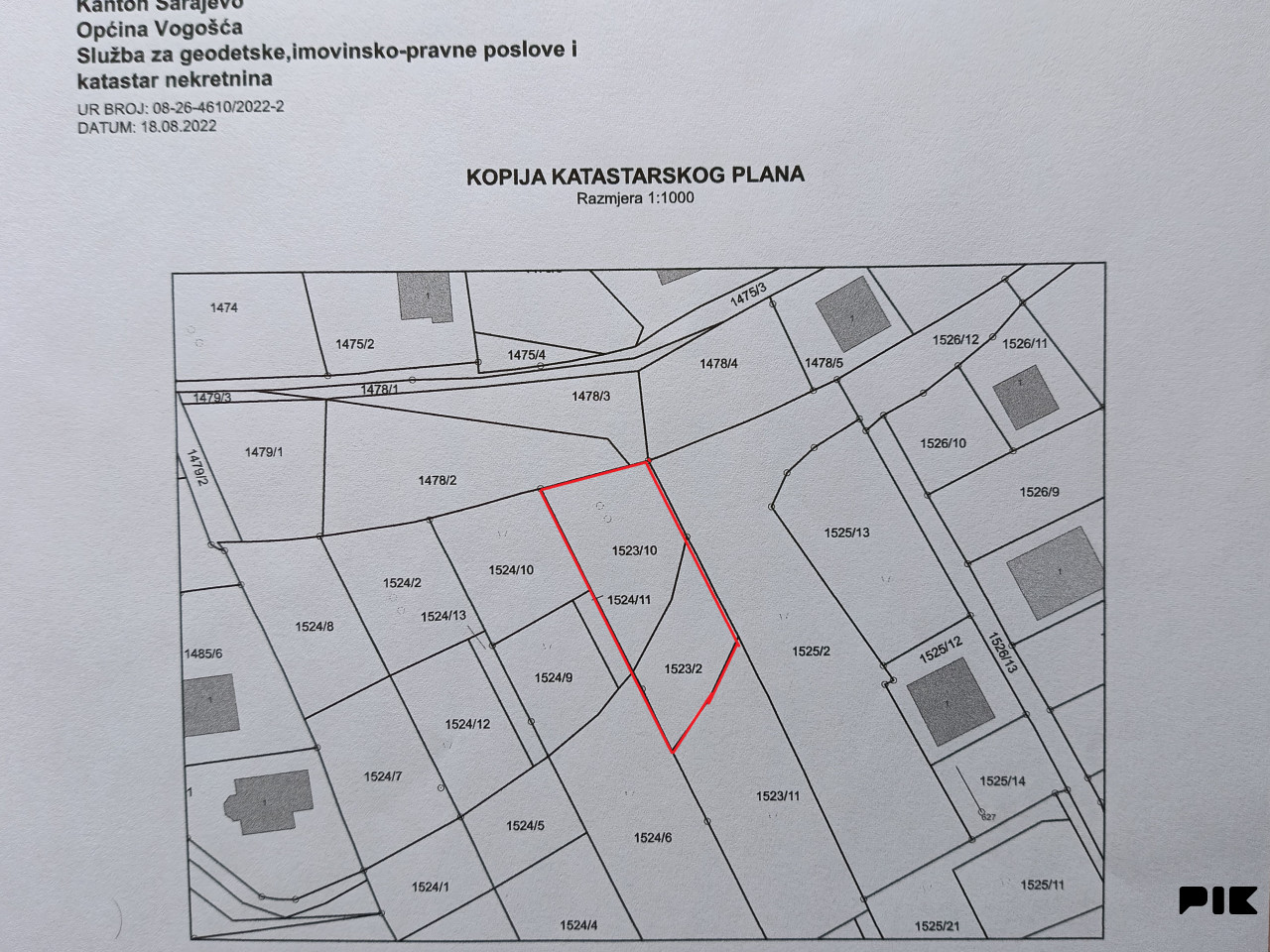 Građevinsko zemljište Vogošća 749m2 4