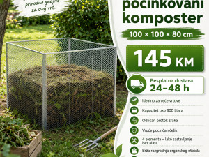 Metalni pocinkovani komposter  800l