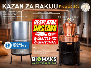 Kotao kazan za rakiju 80l PREVRTAČ DESTILATORI