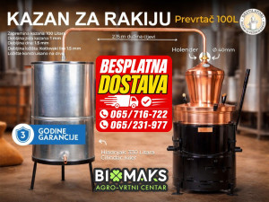 Kotao kazan za rakiju 100l PREVRTAČ DESTILATORI