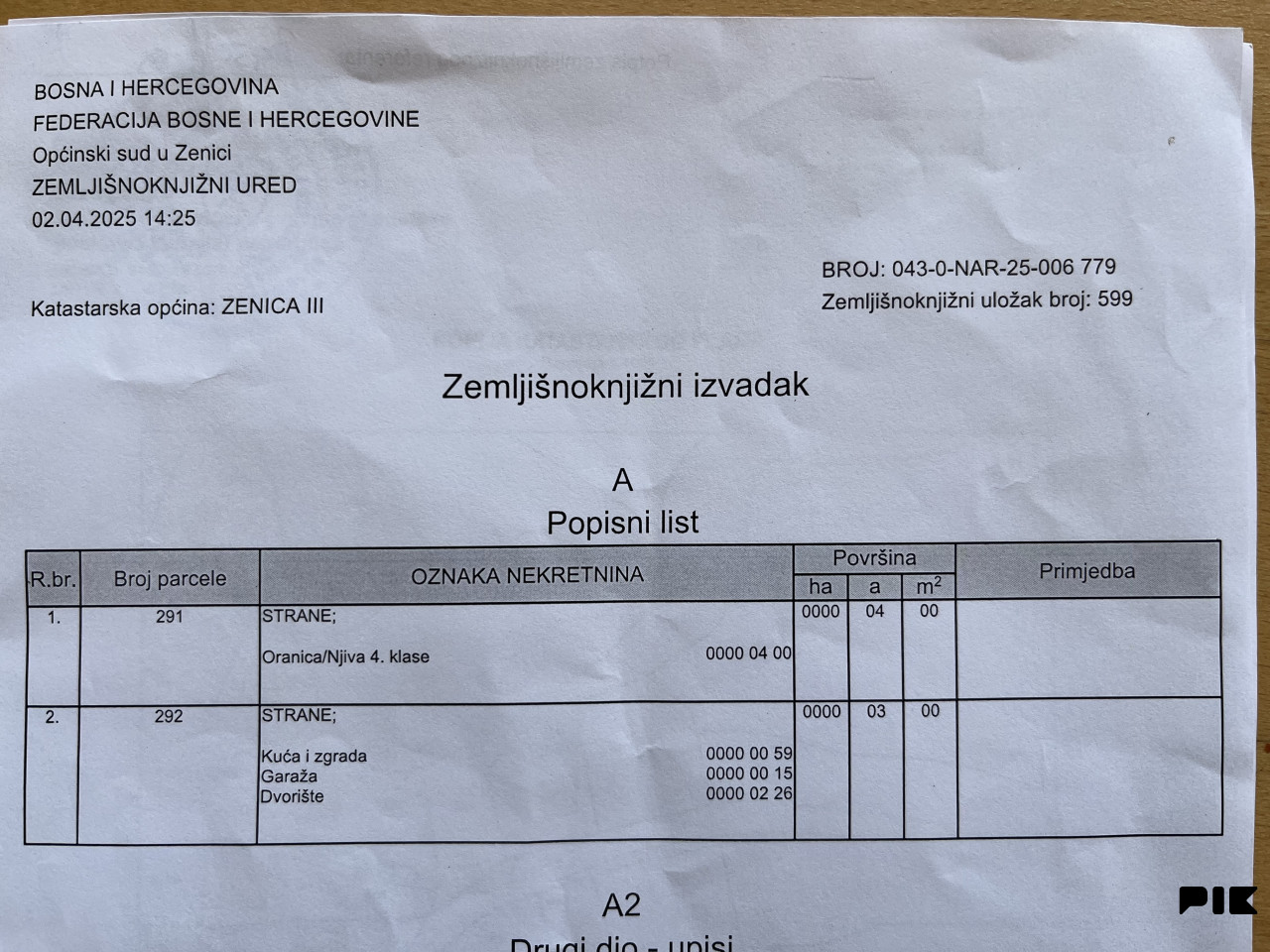 Zemljište Zenica 700m2 i kuća, GRADSKA ZONA, TOP LOKACIJA 4