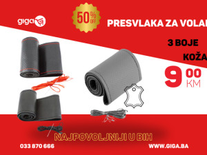 GIGA.BA PRESVLAKA VOLANA NAVLAKA ZA VOLAN KOŽNA CRNA