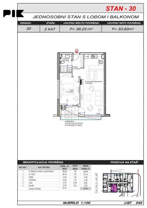 Dvosoban stan 54 m2 - Široki Brijeg Hills Residence 3 10