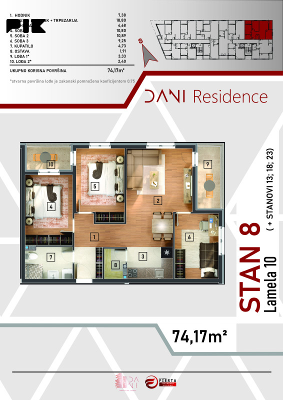 Stan Istočno Sarajevo 74.17m2