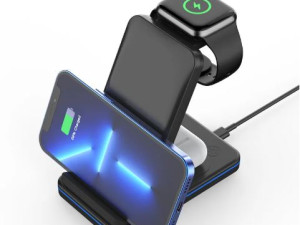 Bežični punjač WT-Q6 3u1 15W za smartphone, sat i slušalice