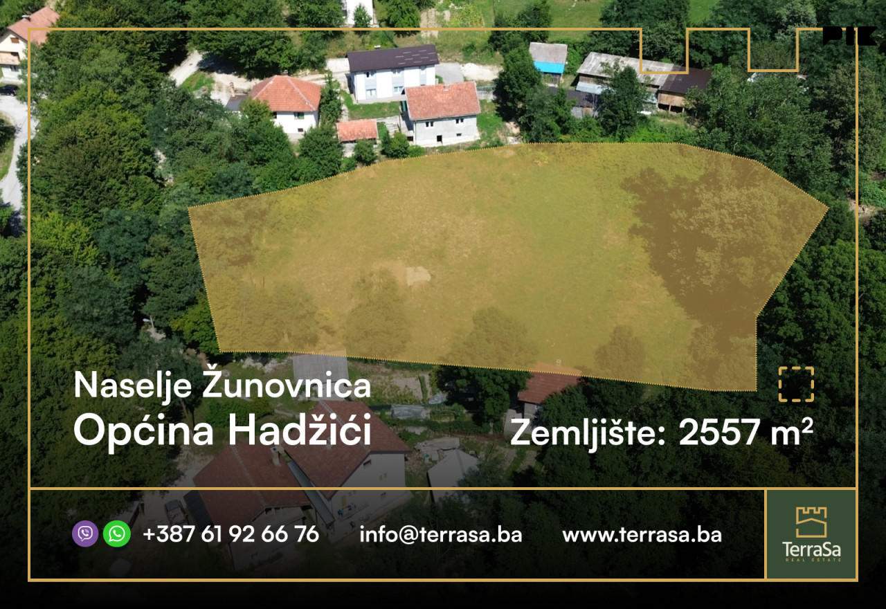 Zemljište 2557 m2/ Žunovnica/ Hadžići
