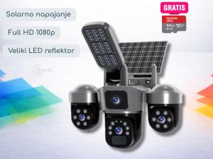 Trostruka pokretna solarna kamera - 3 pokretne glave