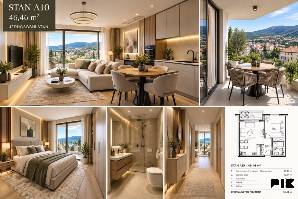 Ljubuški Living / jednosobni stan 46.46m2 A10 u izgradnji