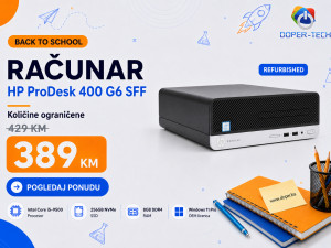 Računar HP PD 400 G6 SFF; i5-9500; 8GB DDR4; 256GB SSD DOPER B2S