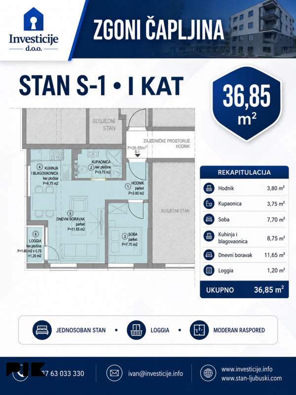 Jednosoban stan Čapljina / u izgradnji 2