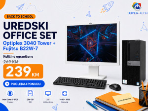 Uredski set Dell Optiplex 3040 Tower + Fujitsu B22W-7 22" B2S