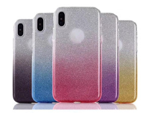 Gradient Glitter 3u1 maska iPhone 12/ 12 pro ljubičasta