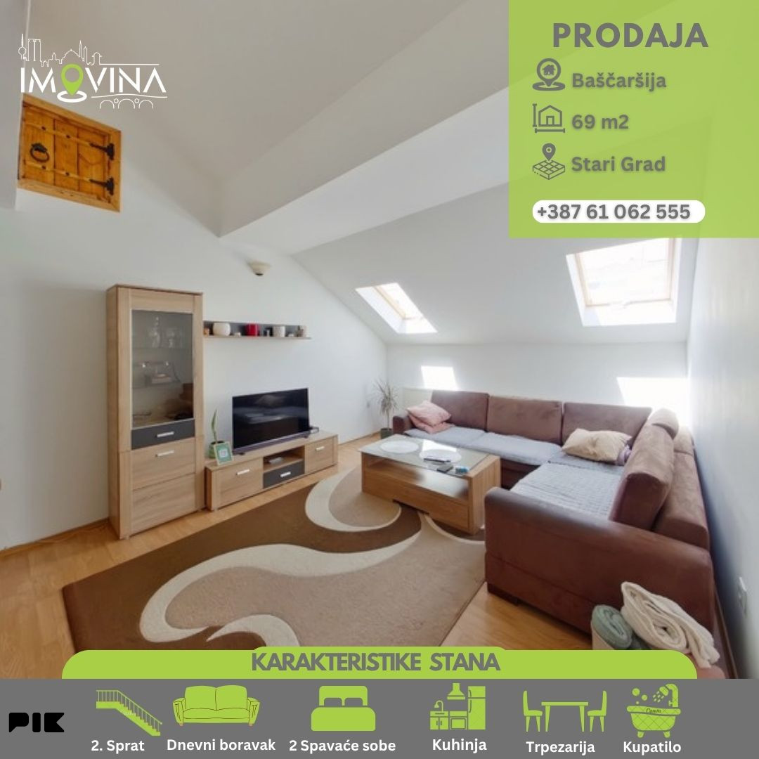 100967 Trosoban stan 69m2, Stari Grad