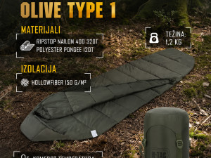 M-Tac Ljetna Vreća za Spavanje Olive Type 1
