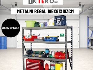 Metalna polica za teške terete sa 4 sprata 900/1 kg, mrežasta