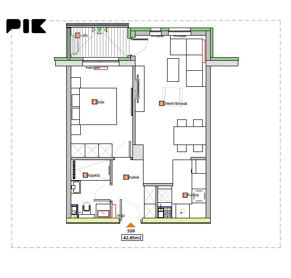 DVOSOBNI STANOVI U IZGRADNJI, OD 43 DO 45m2  Ada, Banjaluka 2