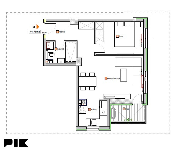 DVOSOBNI STANOVI U IZGRADNJI, OD 43 DO 45m2  Ada, Banjaluka 5