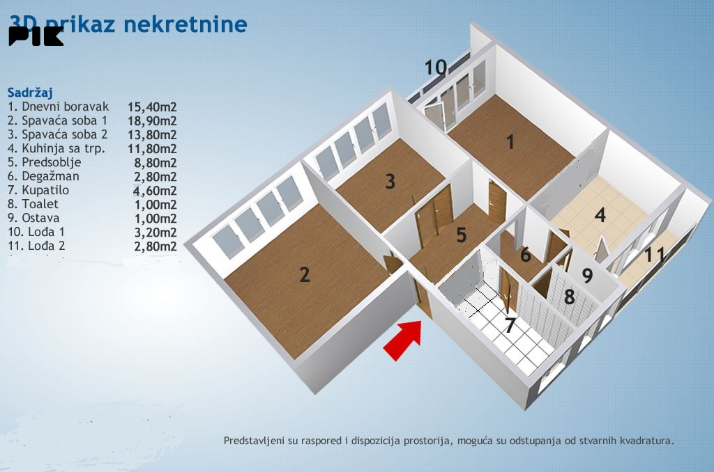 ČENGIĆ VILA - KOMFORAN TROSOBAN STAN 87m2 U ZGRADI SA LIFTOM 25