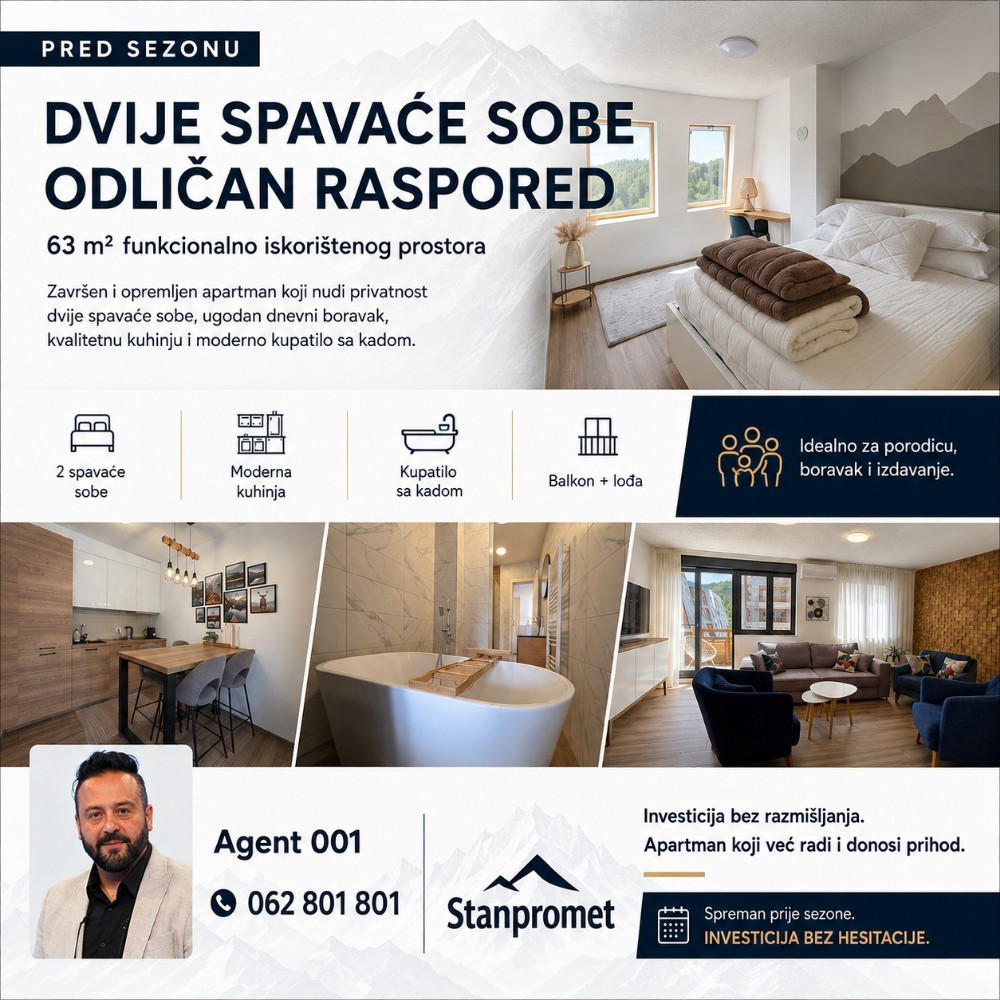 Prodaja trosoban app ski centar Ravna Planina 20
