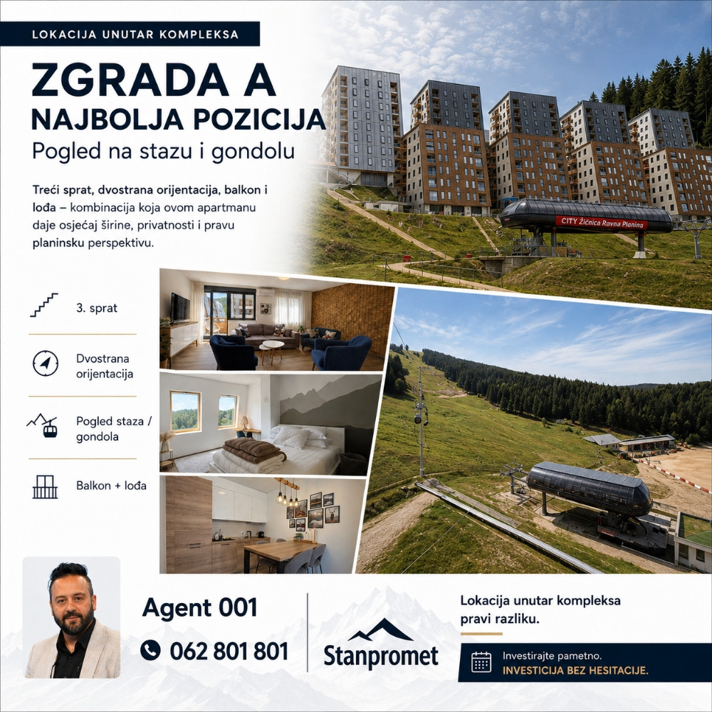 Prodaja trosoban app ski centar Ravna Planina 21