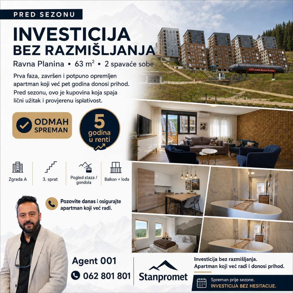 Prodaja trosoban app ski centar Ravna Planina 22
