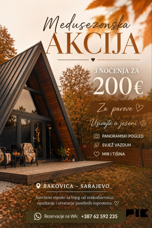 Vikendica Ilidža A frame- septembarska akcija