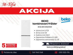 Beko kombinovani frižider - BCSA 285 K3SN/K4SN