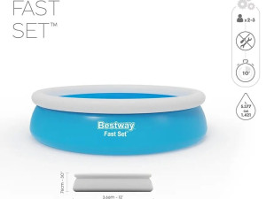 BESTWAY BAZEN 3.66X76 BWFAST PLAVI 3,66 m X 76 cm SET