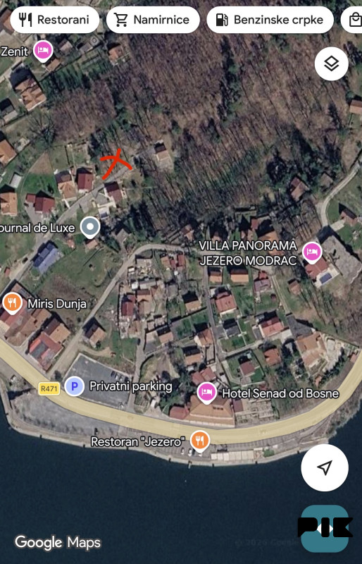 zemljište jezero Modrac Prokosovici pogledan na Jezero