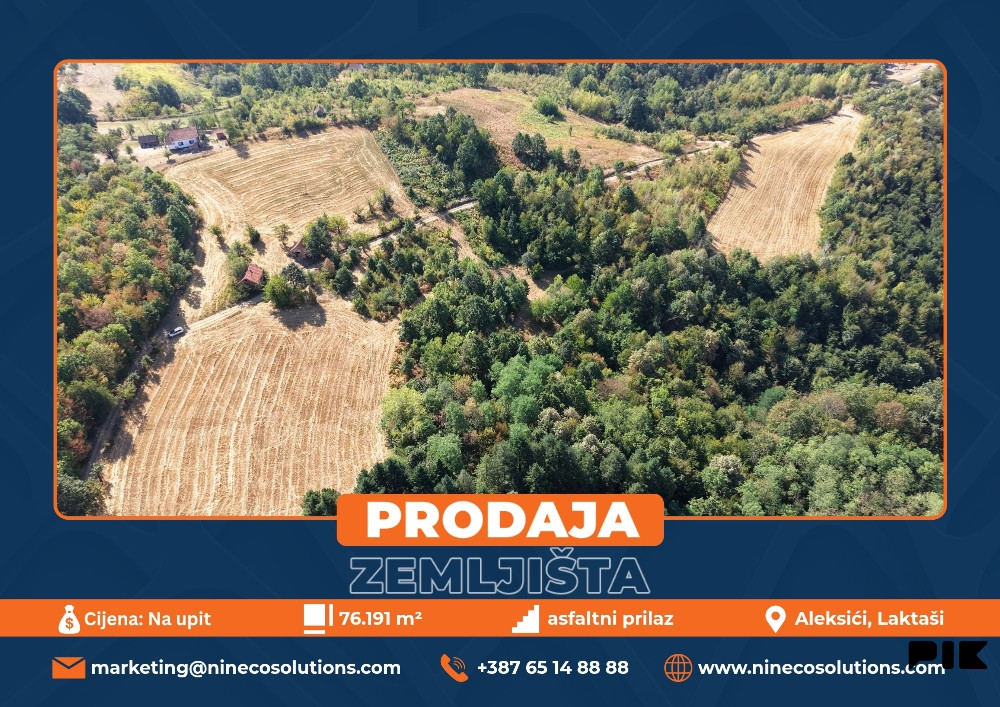 ZEMLJIŠTE - ALEKSIĆI - LAKTAŠI - 76.191 m2