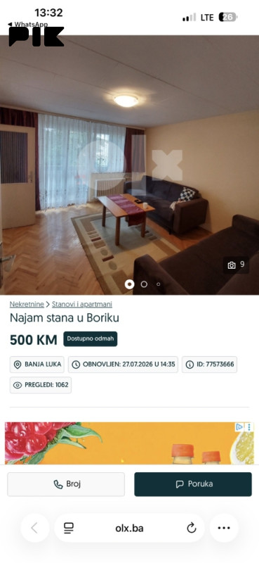 Najam dvosobnoga stana