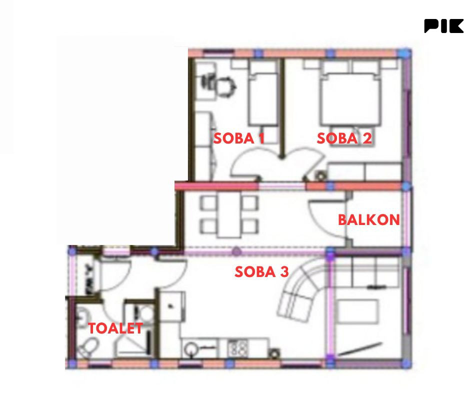 TROSOBAN STAN 63,80m2- NOVOGRADNJA - TUZLA-PARKING MJESTO GRATIS