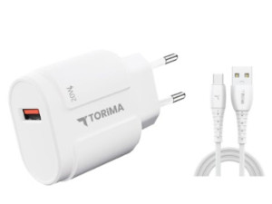 Brzi zidni punjač 20W kabal USB-A na Lightning 1m TORIMA