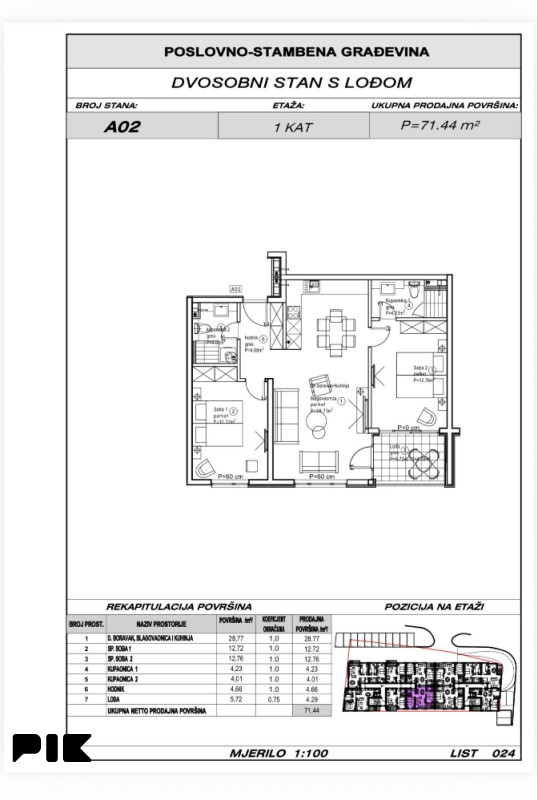 Ljubuški Living / dvosobni stan 71.44m2 A02 u izgradnji 5