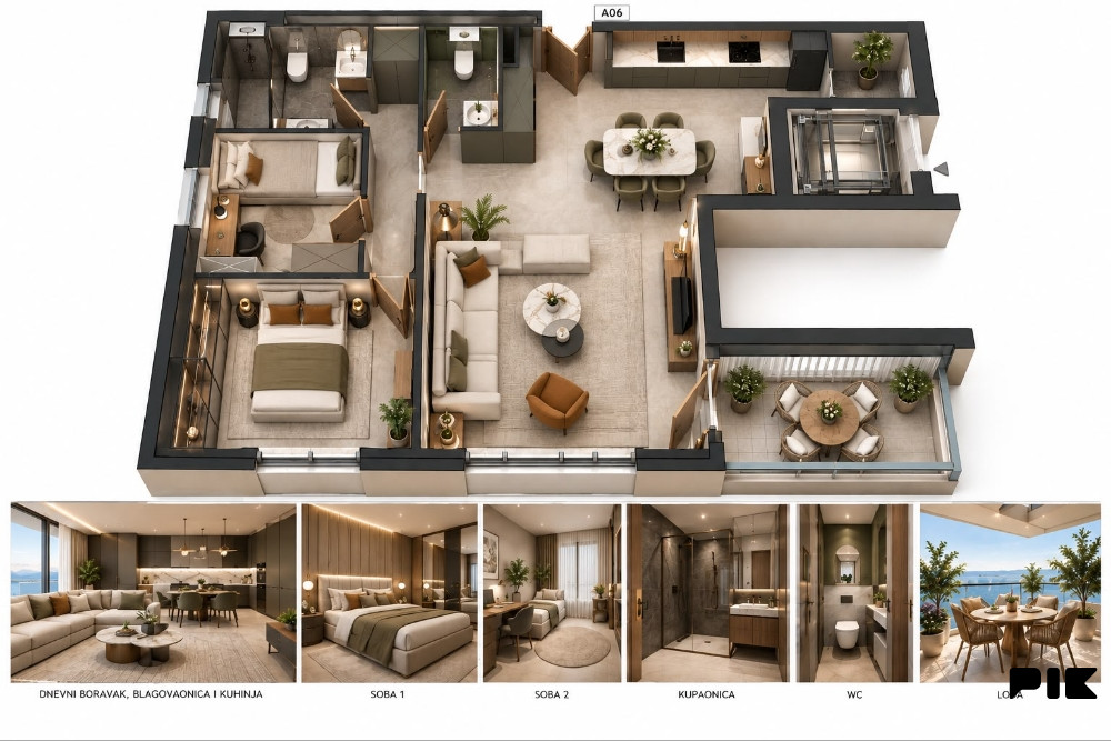 Ljubuški Living / dvosobni stan 74.57m2 A06 u izgradnji