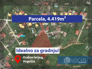 LOCUS: Zemljište površine 4.419m2, Orahov brijeg, Vogošća