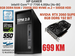 I7 7700 / RTX 2060 SUPER 8GB / 16GB DDR4 / SSD + HDD / TPM 2.0