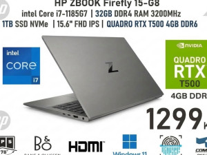 HP ZBOOK G8  i7 1185G7 / 32GB DDR4 3200MHz/ NVIDIA RTX 4GB DDR6