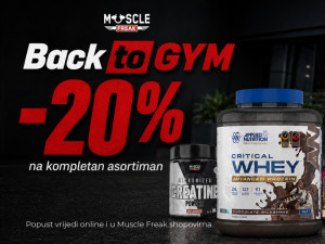 BACK TO GYM -20% NA KOMPLETAN ASORTIMAN SUPLEMENATA