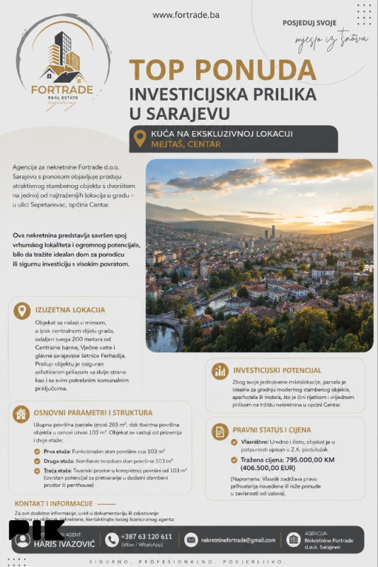 Stambeno - poslovni objekat općina Centar - Mejtaš