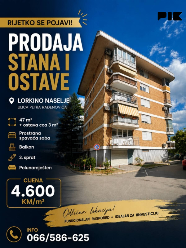 Stan 47 m2 sa ostavom, Nova Varoš, top lokacija