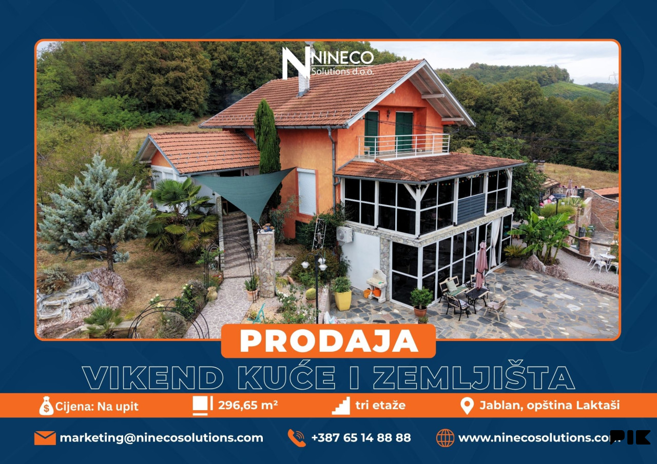KUĆA SA ZEMLJIŠTEM I ŠUMOM - JABLAN - LAKTAŠI - 296 m2