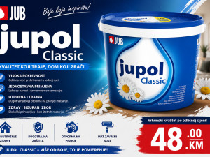 JUB Jupol Classic 15L- Unutrašnja Zidna Boja -Bijela / Toniranje