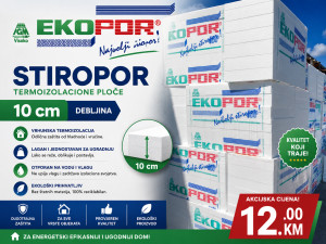 STIROPOR- termoizolacione EPS ploče - debljina 10 cm