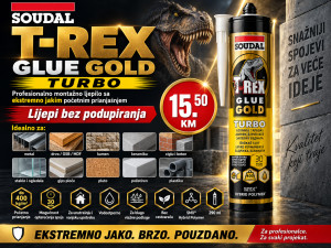 Soudal T Rex Gold Turbo 290ml - Montažno ljepilo 400 kg/m2