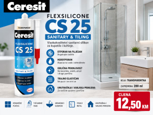 Ceresit CS 25 sanitarni silikon transparentni 280ml