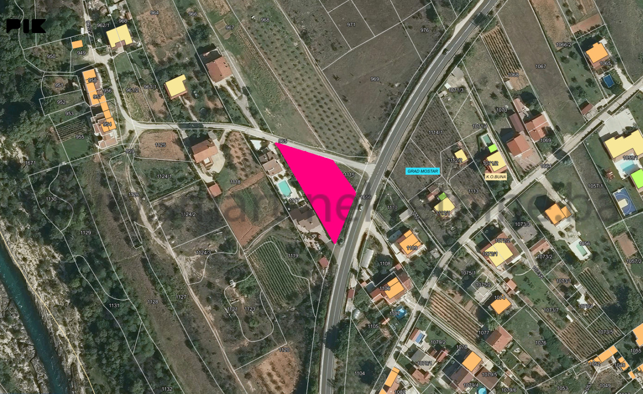 Zemljište u naselju Buna kod Mostara 1390m2