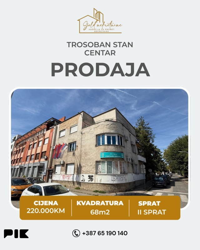 Na prodaju trosoban stan u samom centru grada