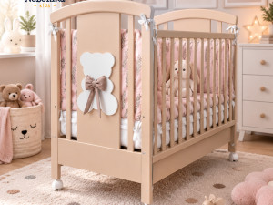 Krevetac za bebe bebu djeciji drveni sa ladicom bež vanila NOVO